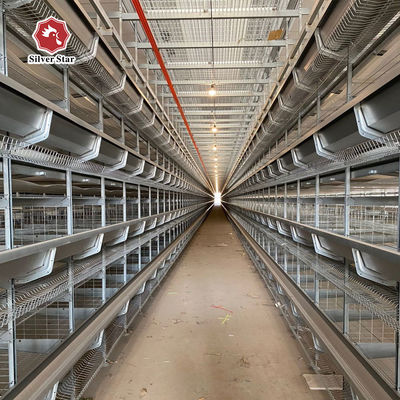 Hot-Dip Galvanized Layer Chicken Cage with Automatic Feeding, Egg Collection, and Manure Removal System
